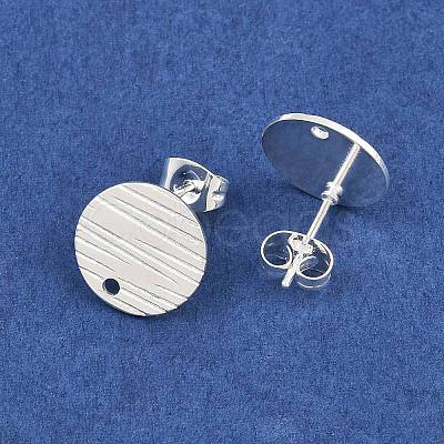 304 Stainless Steel Ear Stud Findings STAS-O119-17C-S-1