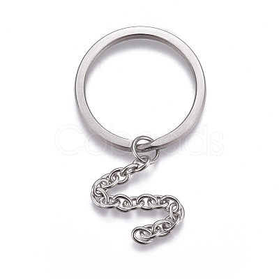 Tarnish Resistant 304 Stainless Steel Split Key Ring Clasps STAS-L226-009E-1