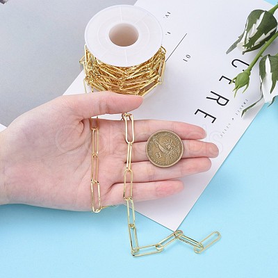 Soldered Brass Paperclip Chains CHC-G005-12G-1