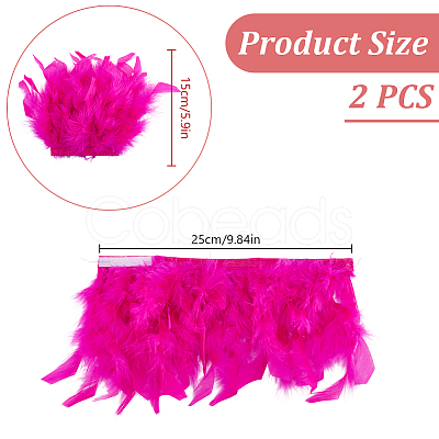 Rooster Feather Trim Clothing Cuffs Decoration AJEW-WH0696-197C-1