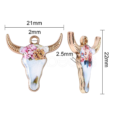 50Pcs 5 Style Zinc Alloy Enamel Pendants PALLOY-CJ0001-145-1