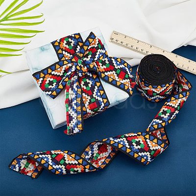 Gorgecraft 5 Yards Ethnic Style Embroidery Polycotton Ribbons OCOR-GF0001-95-1