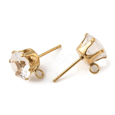 Ion Plating(IP) 304 Stainless Steel Stud Earring Findings X-STAS-M315-02G-04-1