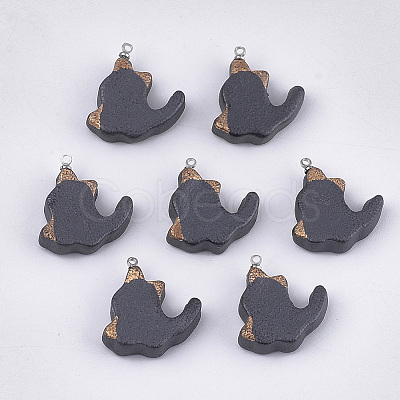 Handmade Porcelain Kitten Pendants PORC-T002-64-1