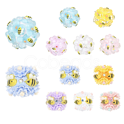 5Pcs 5 Colors Handmade Polymer Clay Beads CLAY-YW0002-69-1