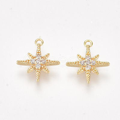 Brass Cubic Zirconia Charms KK-S350-281-1