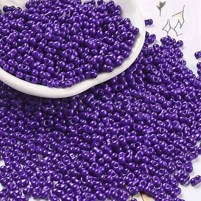 Baking Paint Glass Seed Beads SEED-A033-04O-1