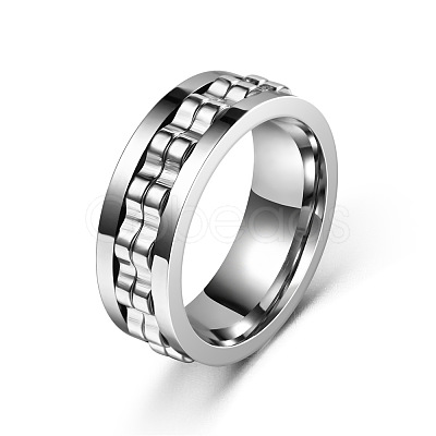 304 Stainless Steel Gear Rotatable Finger Rings FS-WGAD37A-04-1