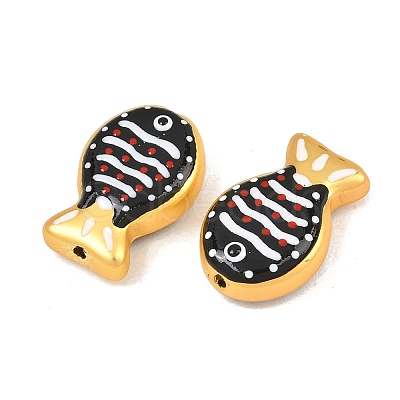 Baking Paint Opaque Glass Enamel Beads GL-CBA4370-01E-1