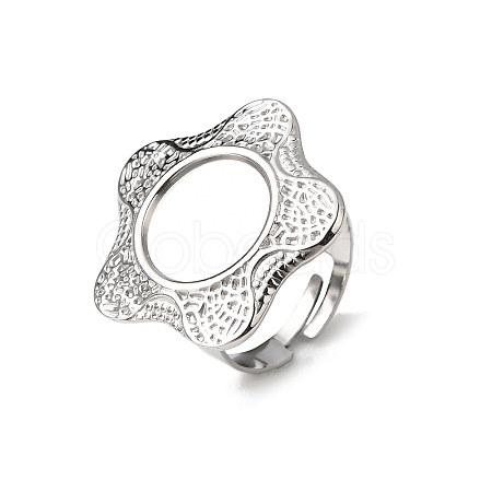 304 Stainless Steel Cuff Ring Components STAS-P403-02P-1