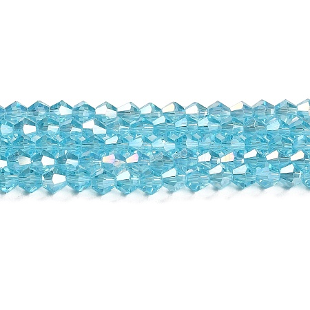 Transparent Electroplate Glass Beads Strands GLAA-F029-4mm-A20-1