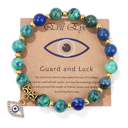 Synthetic Lapis Lazuli Round Beads Stretch Bracelets FS-WG18FCB-14-1-1