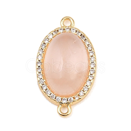 Natural Rose Quartz Oval Links KK-L275-37G-1