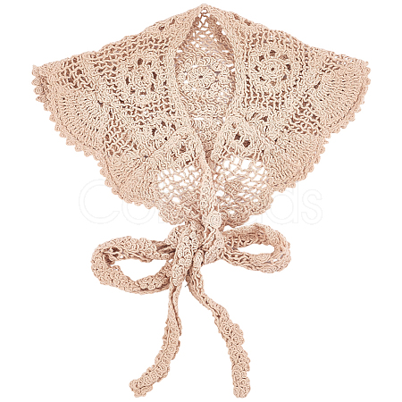 Polyester Knitted Triangle Headscarf AJEW-WH20072-69A-1