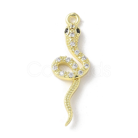 Brass Micro Pave Clear Cubic Zirconia Pendants KK-S505-03G-02-1