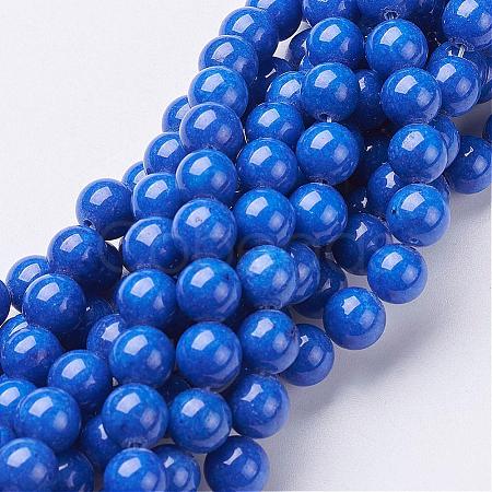 Natural Mashan Jade Round Beads Strands G-D263-8mm-XS08-1
