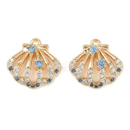 Brass Micro Pave Cubic Zirconia Charms X-KK-F906-13G-1