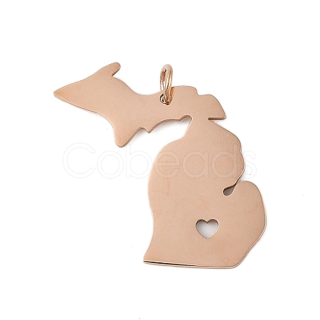 Ion Plating(IP) 304 Stainless Steel Pendants STAS-T038-84RG-1