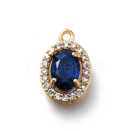 Brass Micro Pave Cubic Zirconia Pendants KK-D312-09G-04-1