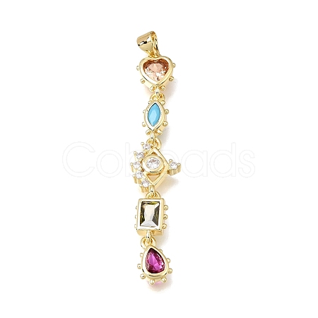 Brass Micro Pave Colorful Cubic Zirconia Big Pendants KK-E802-18G-A-1