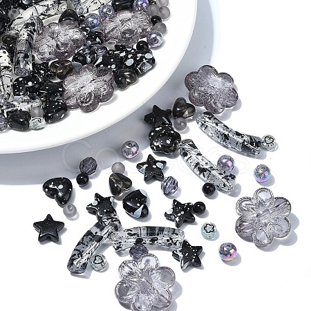 120Pcs 12 Styles Mixed Styles Acrylic Beads MACR-YW0003-05D-1