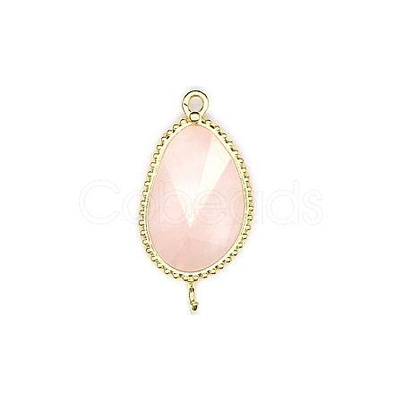 Natural Rose Quartz Connector Charms PW-WG24A41-06-1