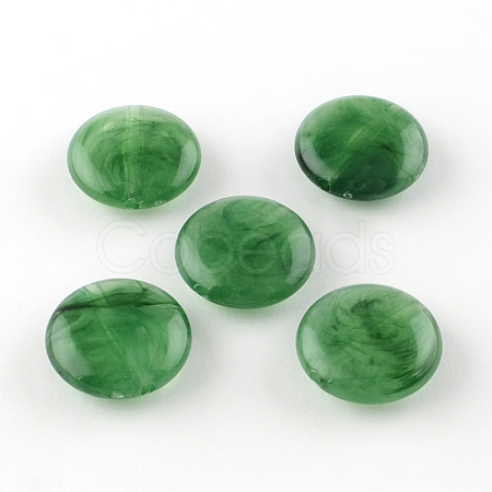 Flat Round Imitation Gemstone Acrylic Beads OACR-R051-17-1