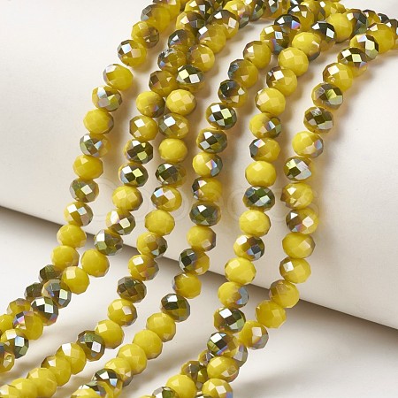 Electroplate Opaque Glass Beads Strands EGLA-A034-P4mm-S07-1