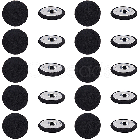 20Pcs Iron with Cloth Buttons BUTT-GF0003-76B-1