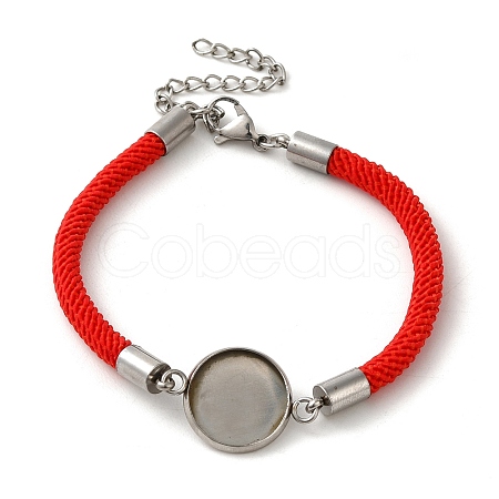 Milan Cord & 304 Stainless Steel Bracelets Making MAK-H004-02F-P02-1