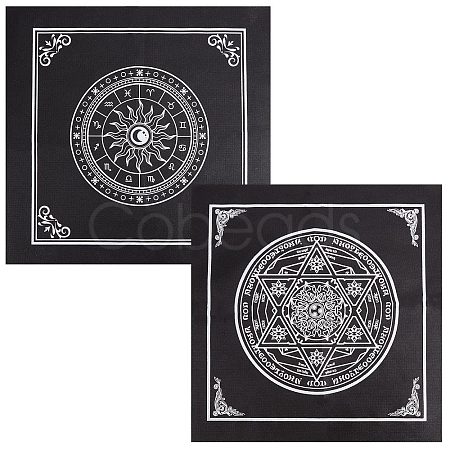 CREATCABIN 2 Sheets 2 Style Non-Woven Fabric Tarot Tablecloth for Divination AJEW-CN0001-61B-1