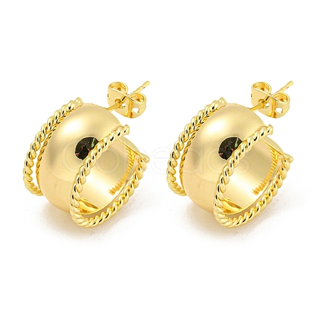 Rack Plating Brass Stud Earrings EJEW-M247-05G-1