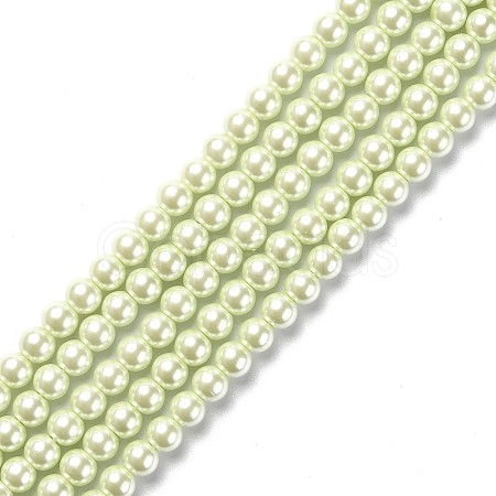 Eco-Friendly Dyed Glass Pearl Round Beads Strands HY-A002-6mm-RB005-1