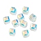 K9 Glass Imitation Austrian Crystal Beads, Faceted, Square, Clear AB, 7x7x7mm, Hole: 0.9mm