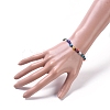 Handmade Evil Eye Lampwork Flat Round Beads Stretch Bracelets BJEW-JB05005-4