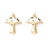 Autumn Theme Rack Plating Brass Micro Pave Colorful Cubic Zirconia Pendants KK-D073-06G-03-1
