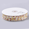 Flower Pattern Printed Polyester Organza Ribbons ORIB-Q034-03-2