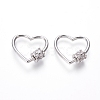 Brass Micro Pave Cubic Zirconia Screw Carabiner Lock Charms ZIRC-I031-01P-1