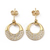 Brass Micro Pave Cubic Zirconia Dangle Stud Earrings EJEW-P252-02G-1