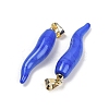 Handmade Lampwork with Brass Pendants KK-Q095-02B-04-2