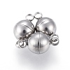Tarnish Resistant 201 Stainless Steel Magnetic Clasps with Loops STAS-K200-03P-D-1