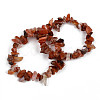 Unisex Chip Natural Carnelian/Red Agate Beaded Stretch Bracelets BJEW-S143-01-7