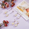 4 Pairs 4 Styles Flower Alloy Enamel Dangle Earrings for Women EJEW-AN0004-52-7