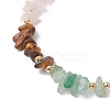 Chakra Natural Rose Quartz & Amethyst & Apatite & Aquamarine & Green Aventurine & Tiger Eye & Carnelian Chip Beaded Bracelets for Women BJEW-JB11741-01-3