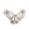 925 Sterling Silver Micro Pave Clear Cubic Zirconia Fold Over Clasps STER-U001-18P-1