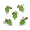 5Pcs Grape Handmade Lampwork & Resin & Acrylic Pendants PALLOY-YW00128-03-1
