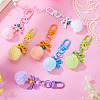 7Pcs 7 Colors PU Leather Pompom Ball Pendant Decorations HJEW-TA0001-44-6