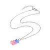 Resin Bear Pendant Necklace NJEW-JN04251-4