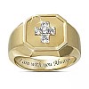 Square with Cross Pattern Alloy with Crystal Rhinestone Finger Rings FS-WG4A2D8-22-1