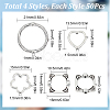 200Pcs 4 Style S Tibetan Style Alloy Bead Frames TIBEB-SC0001-20-2